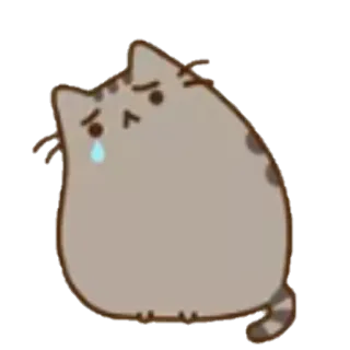 😢 Pusheen gato, triste, llorando, Pusheen, gris, dibujo animado, pegatina, lindo whatsapp sticker