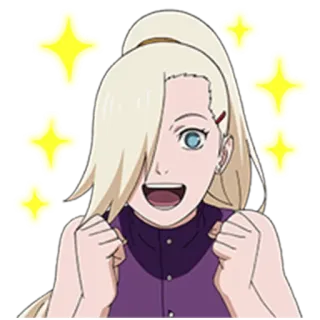 😍 Ino Yamanaka Naruto Anime, Meisje, Glimlach, Leuk, Vrolijk, Gelukkig telegram sticker