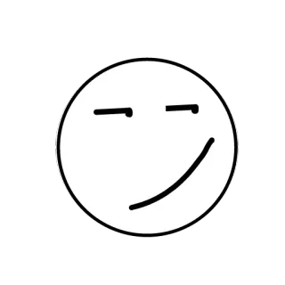 😏 смайлик, лицо, эмодзи, самодовольный, выражение, минимализм, простой whatsapp sticker