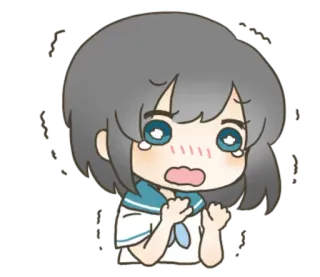 😰 animé, fille, pleurs, triste, émotionnel telegram sticker