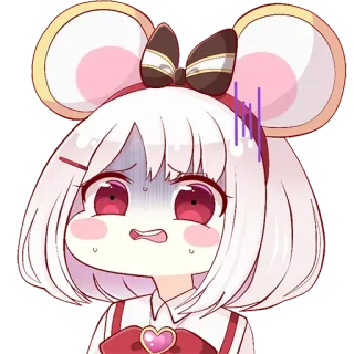 😰 anime, mouse, shocked, cartoon, cute telegram sticker