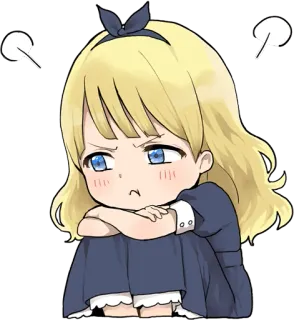 😤 naklejka, anime, dziewczyna, chibi, słodkie, kreskówka, zły whatsapp sticker