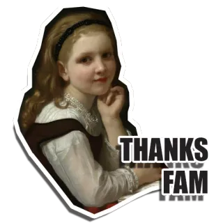 ☺️ THANKS FAM спасибо, семья, девушка, портрет, обычный telegram sticker