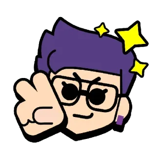 ✌️ Cartoon, Figur, Brille, Sterne telegram sticker