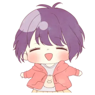 😄 Аниме, Чиби, Милый, Мультфильм, Манга, Ребенок telegram sticker