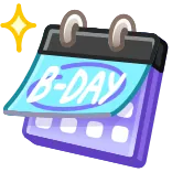 π B-DAY verjaardag, kalender, feest, jubileum telegram sticker