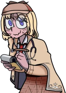 🔍 Amelia Watson vtuber, anime, amelia watson, hololive, detective, cute, fanart whatsapp sticker