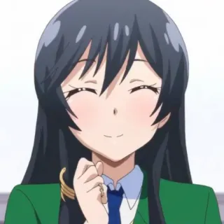 🍀 anime, meisje, glimlachend, schattig, cartoon telegram sticker
