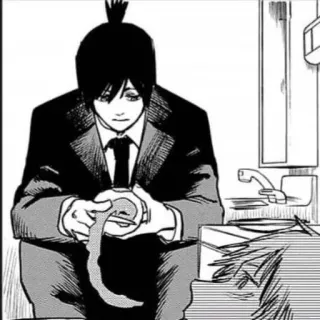 🤐 Aki Hayakawa Chainsaw Man anime, manga, chainsaw man, aki hayakawa, smoking telegram sticker