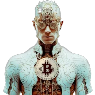 🫥 Bitcoin, Criptomoneda, Cyberpunk, Futurista, Tecnología, Moneda digital telegram sticker