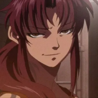 😏 Revy Black Lagoon anime, frau, waffe, cool, grinsen, revy whatsapp sticker