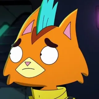 😥 Little Cato Final Space Little Cato, Final Space, gatto, cartone animato, triste, spazio, personaggio telegram sticker