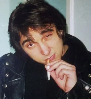 🚬 thuốc lá, hút thuốc, chân dung, đàn ông, áo da telegram sticker