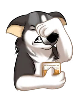 😧 cachorro, desenho animado, cerveja, decepcionado, animal telegram sticker