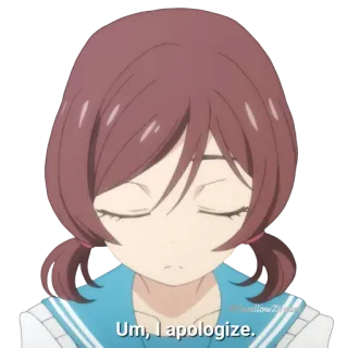 😒 Um, I apologize. Anime, Xin lỗi, Rất tiếc, Phim hoạt hình, Biểu cảm telegram sticker