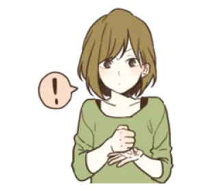 ❗ anime, girl, exclamation, concern, manga, character whatsapp sticker