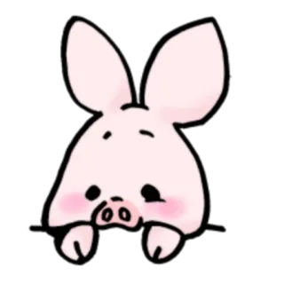 👀 свинья, животное, розовый, милый, мультфильм, стикер telegram sticker