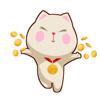 👍 cat, coins, money, rich, wealth, success telegram sticker