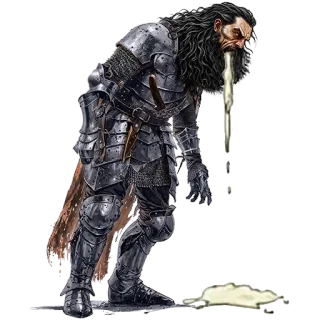 🤮 戦士, 騎士, 鎧, 吐き気, 嘔吐, 病気, ファンタジー, 中世 whatsapp sticker