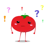 🤔 tomato, fruit, cute, character telegram sticker
