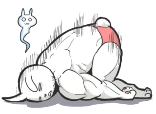 🌧 Hase, Kaninchen, traurig, Cartoon, erschöpft, Anime whatsapp sticker