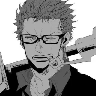 🚬 Zoro One Piece Anime, Manga, Szermierz, Okulary, Postać, Roronoa Zoro, One Piece telegram sticker