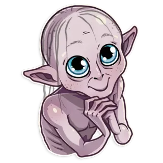 ☺️ Gollum The Lord of the Rings criatura, fantasía, película, monstruo, Tolkien telegram sticker