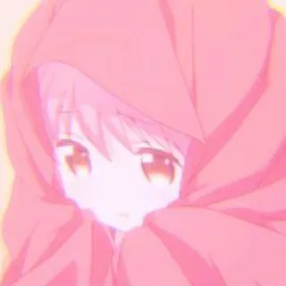 🍰 anime, manga, cute, girl, hood, pink, kawaii telegram sticker