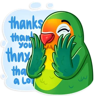 ☺️ thanks
thanks
you
thnx
that
a Lot 새, 앵무새, 감사합니다, 감사, 귀여운, 동물, 초록 telegram sticker