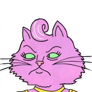 🙁 Princess Carolyn BoJack Horseman Мультфильм, Кот, Принцесса Кэролин, Конь БоДжек, Животное, Злой telegram sticker