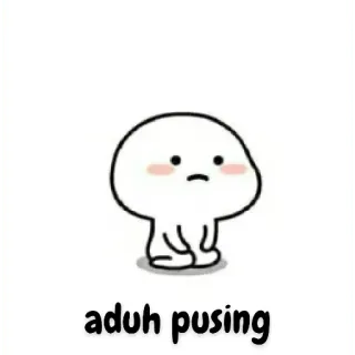 😀 aduh pusing sad, cartoon, white, cute, mood telegram sticker