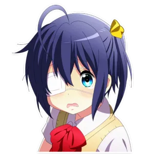 😟 Rikka Takanashi Love, Chunibyo & Other Delusions! Аниме, Мило, Девочка, Рикка Таканаши, Тюнибё whatsapp sticker