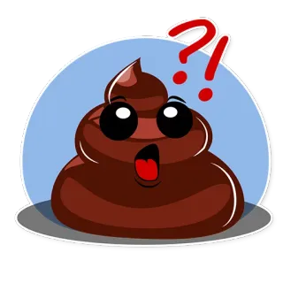 😯 Emoji, Caca, Divertido, Pregunta, Sorpresa telegram sticker