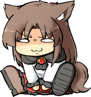 😠 애니메이션, 만화, 치비, 카와이, 동물 귀, 늑대, 고양이 귀 telegram sticker