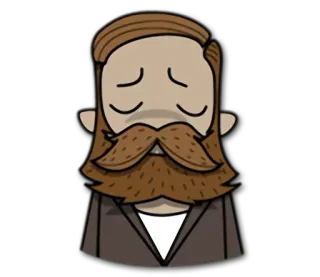 😕 Mann, Bart, Cartoon, Figur, Illustration telegram sticker
