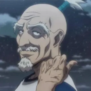 👍 Isaac Netero Hunter x Hunter Anime, Alt, Charakter, Weißes Haar, Bart, Hunter x Hunter telegram sticker