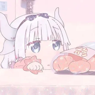 💕 Kanna Kamui Miss Kobayashi's Dragon Maid Anime, Carino, Kanna, Drago, Kawaii telegram sticker