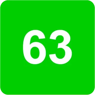 🟩 63 numero, 63, verde, adesivo telegram sticker