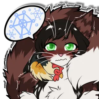 ❄ cat, anime, sticker, cute, cartoon telegram sticker