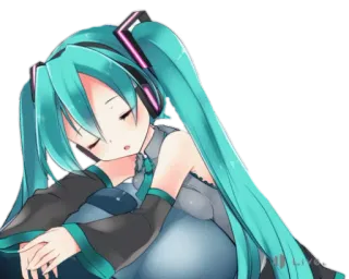 😴 Hatsune Miku 애니메이션, 소녀, 보컬로이드, 미쿠 whatsapp sticker