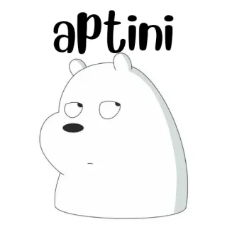 🐻‍❄️ aptini ours, dessin animé, ours blanc, Aptini whatsapp sticker