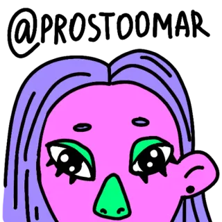🦞 wanita, perempuan, gadis, kartun, ilustrasi, potret, wajah telegram sticker