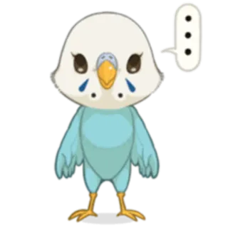 🤔 ... птица, волнистый попугай, животное, милый, питомец, мультик, персонаж telegram sticker