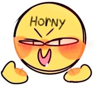🦦 Horny Emoji, Cochon, Mème, Expression, Dessin animé, Drôle telegram sticker