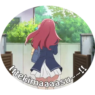 👋 Ittekimaaaasu~!! Аниме, школьница, идет в школу, японский, милый telegram sticker
