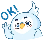 👌 OK! сова, мультфильм, птица, милый, ок, одобрение telegram sticker