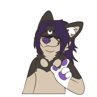 ✅ Furry, Antropomórfico, Lobo, Lindo, Señalando, Personaje, Sticker telegram sticker