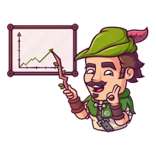 📈 Desenho animado, Robin Hood, Arqueiro, Gráfico, Sucesso, Crescimento, Apresentação telegram sticker