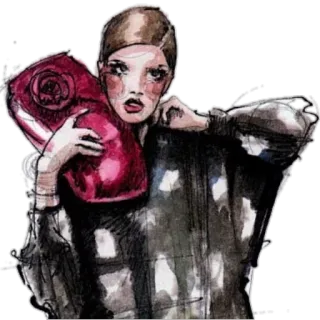 🙂 moda, mulher, ilustração, estilo, vestido, modelo whatsapp sticker