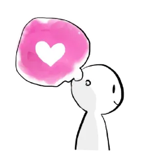 〰 amour, coeur, mignon, pensée, dessin animé telegram sticker